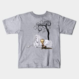 Beautiful unicorn with little fairy Kids T-Shirt